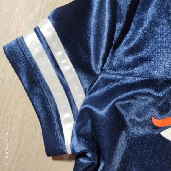 Broncos Jersey Navy Blue Vintage Early 2000’s Y2K NFL Football Stripped Fitted S - Picture 6 of 9